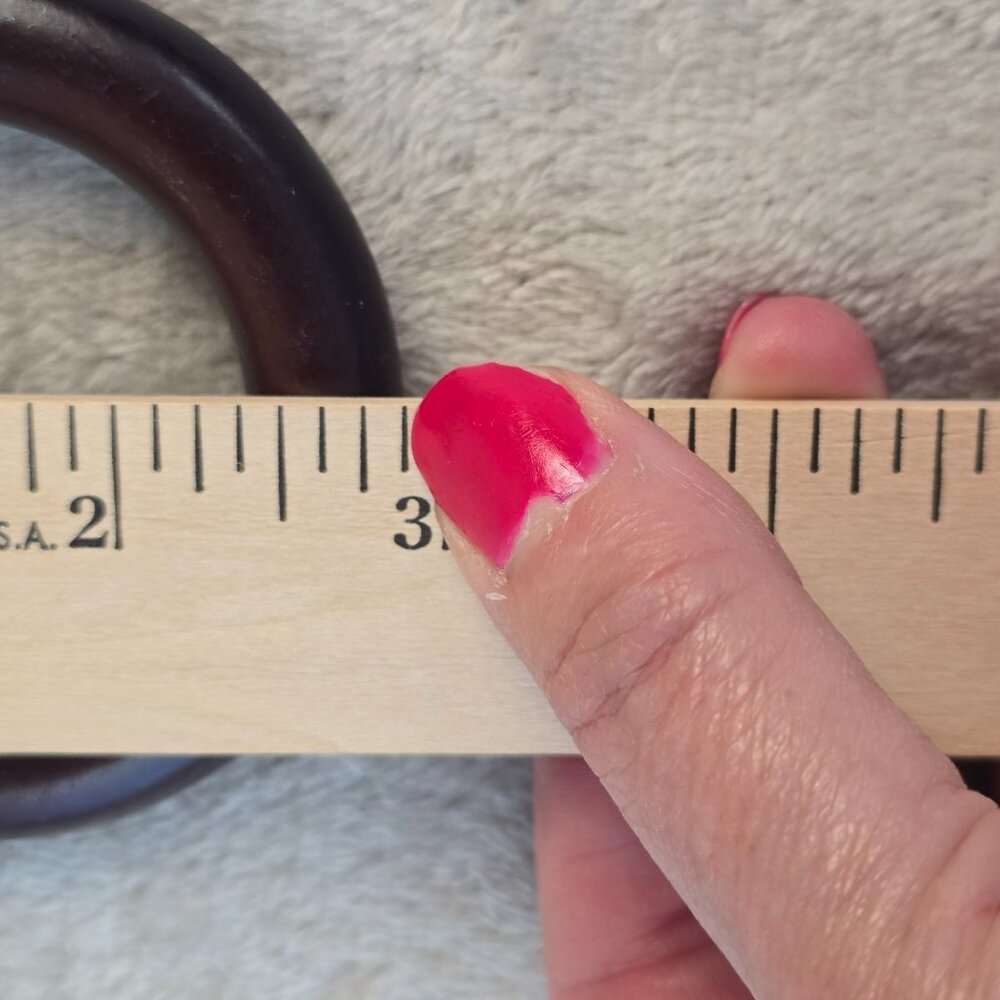 Lot 6 Wood Rings 3 inch Dark Brown Macrame Craft Hoops Curtain Drapery Hardware - Picture 3 of 6